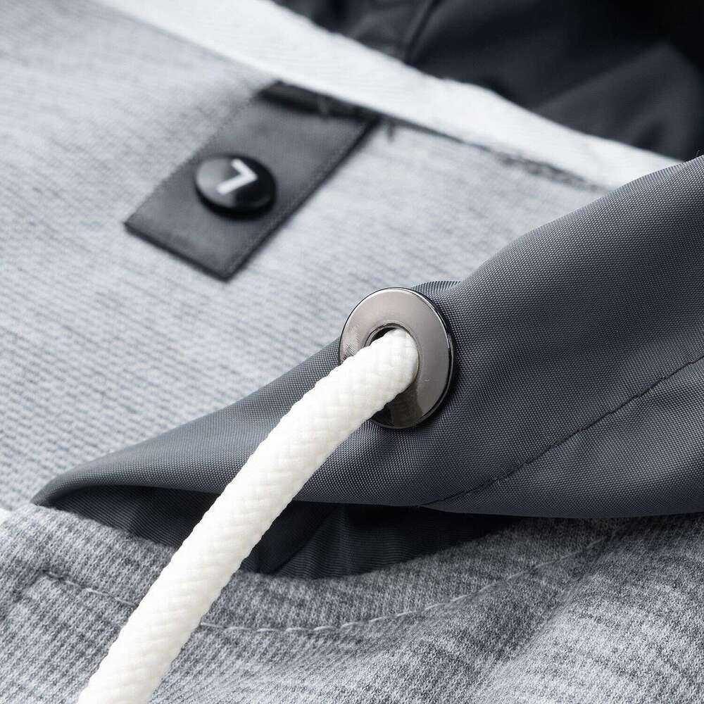 European fashion hooded zip-up short-sleeve T-shirt luxury new style loose trendy brand triangle logo versatile half-sleeve top