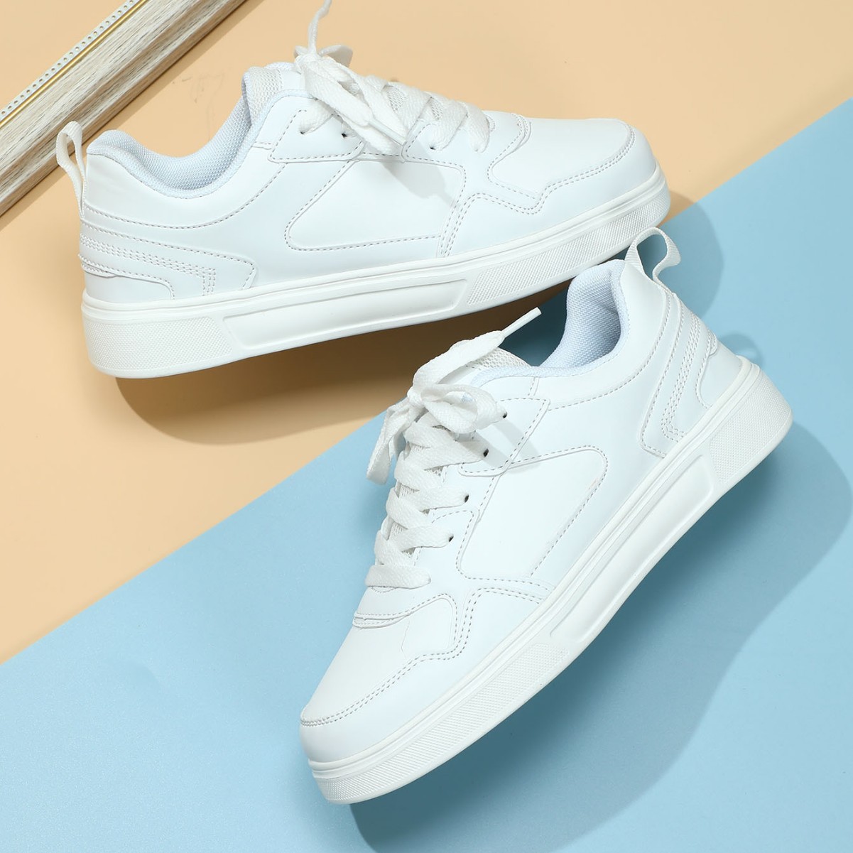 Kids Teen Girls Boy Color Block Platform Sneakers Breathable PU Leather Casual Walking Shoes Fashion School Shoes Students Daily Wear Street Style Men