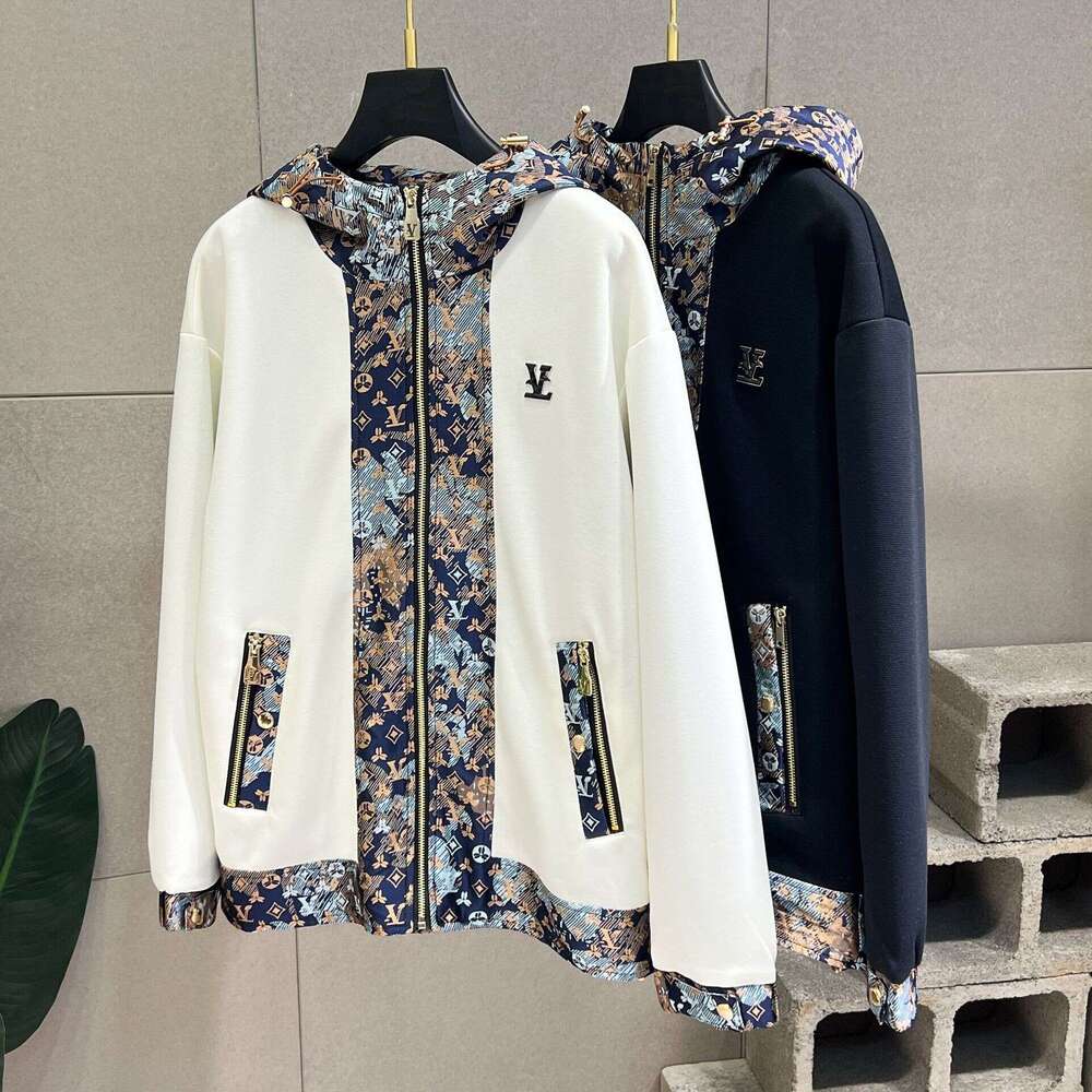 2026 Spring New Design Sense Light Luxury Men's Youth Fashion Trend Versatile Patchwork Hooded Casual Jacket
