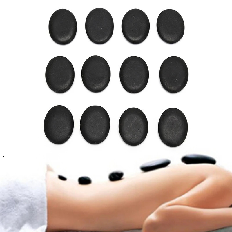 12 Pcs /lot Spa Rock Basalt Body Beauty Health Care Stone 34cm Massage Stones Massage Lava Natural Energy Massage Set 260316
