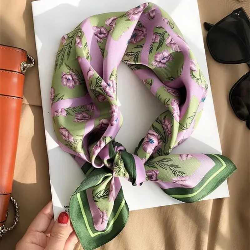 2025 Luxury Silk Skinny Scarf Bag Handle Ribbon Ladies little cat Print Headband Small Hair Scarves Band Female handkerchief Z260330