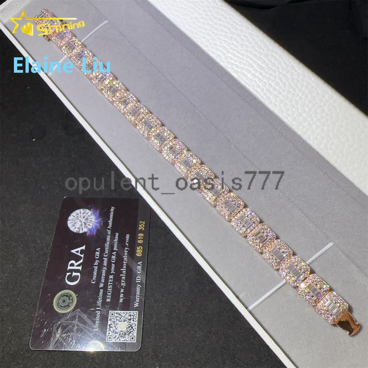 Pass Diamond Tester Luxury Hip Hop Cuban Link Iced Out Jewelry 925 Sterling Silver Moissanite Cuban Link Chain Necklace Bracelet
