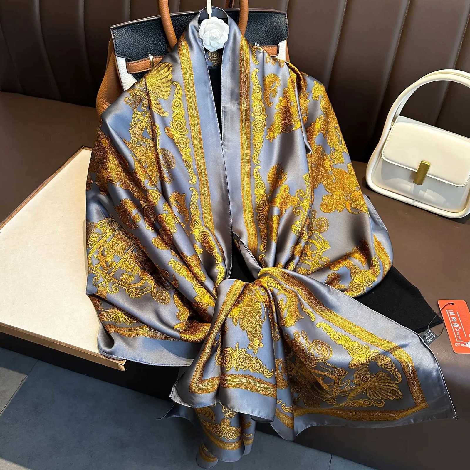 Luxury Brand Silk Scarves Wen Fashion Print 180X90CM Long Scarf Popar Silk scarf Lady Sunscreen Beach Quality Shawl X260328