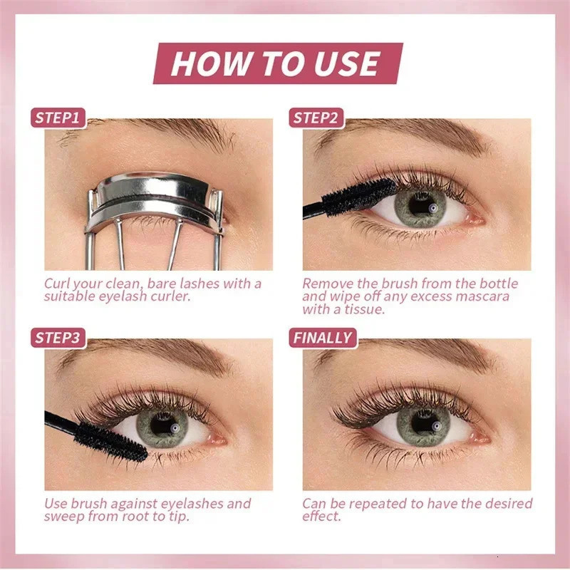 Eyelashes Lengthening Mascara Waterproof Long Lasting Silky Lash Black Make Up Beauty Eye Korean Cosmetic 260316
