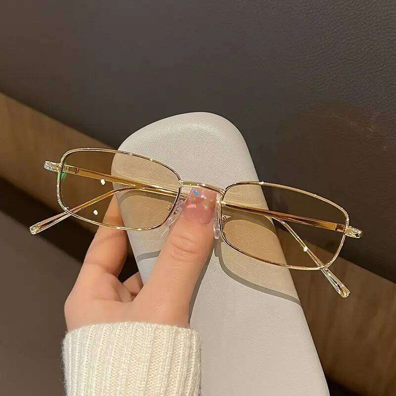 Fashion Rectangle Sunglasses Men Women Vintage Square Driving Sun Glasses Luxury Brand Metal Frame Eyewear Lentes De Sol 26Y0330