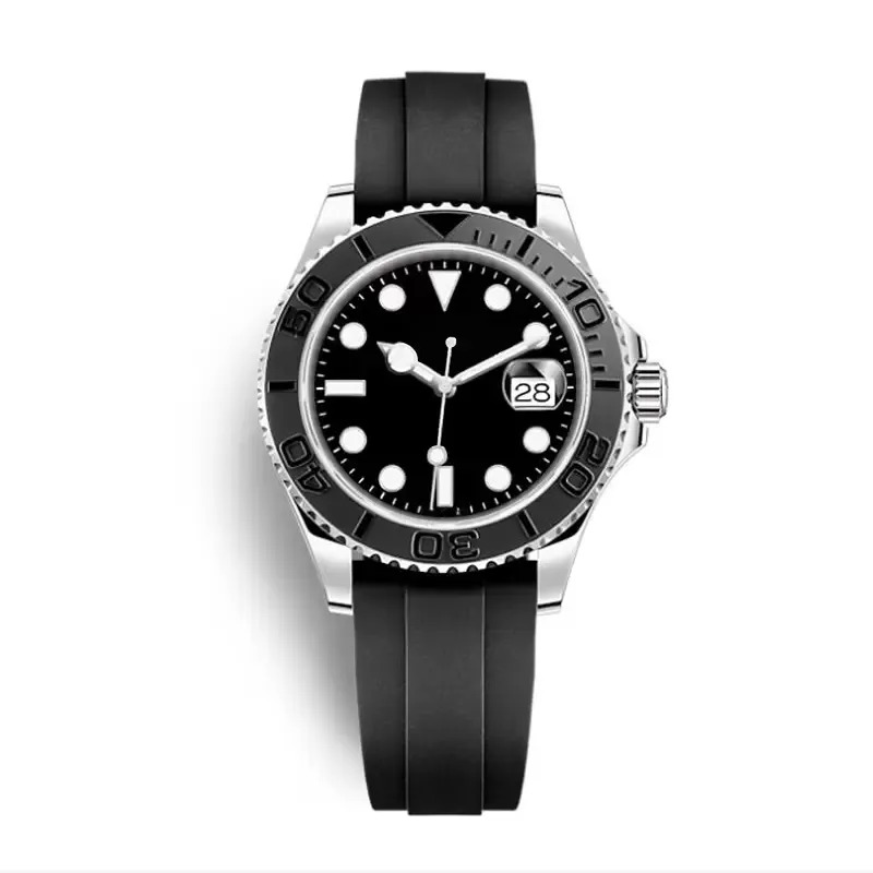 News Men's Upgraded Master Series Watch Black Dial Ceramic Bezel Stainless Steel Solid Solid Bracelet Automatic Movement Watches Wristwatch