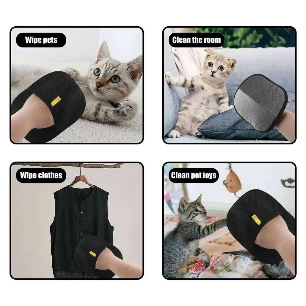 Tool Reusable Static Removal Gloves, Double-Sided Grooming Gloves Pets, Removes Pet Fur Hair for Carpets
