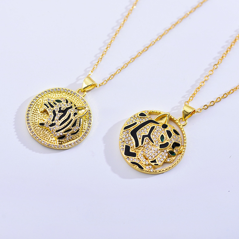New Designer Necklace for Women Exquisite Cubic Zirconia Leopard Animal Necklace Female Jewelry Gift Panther Gold Plated Necklace Whoelsales Drop Ship