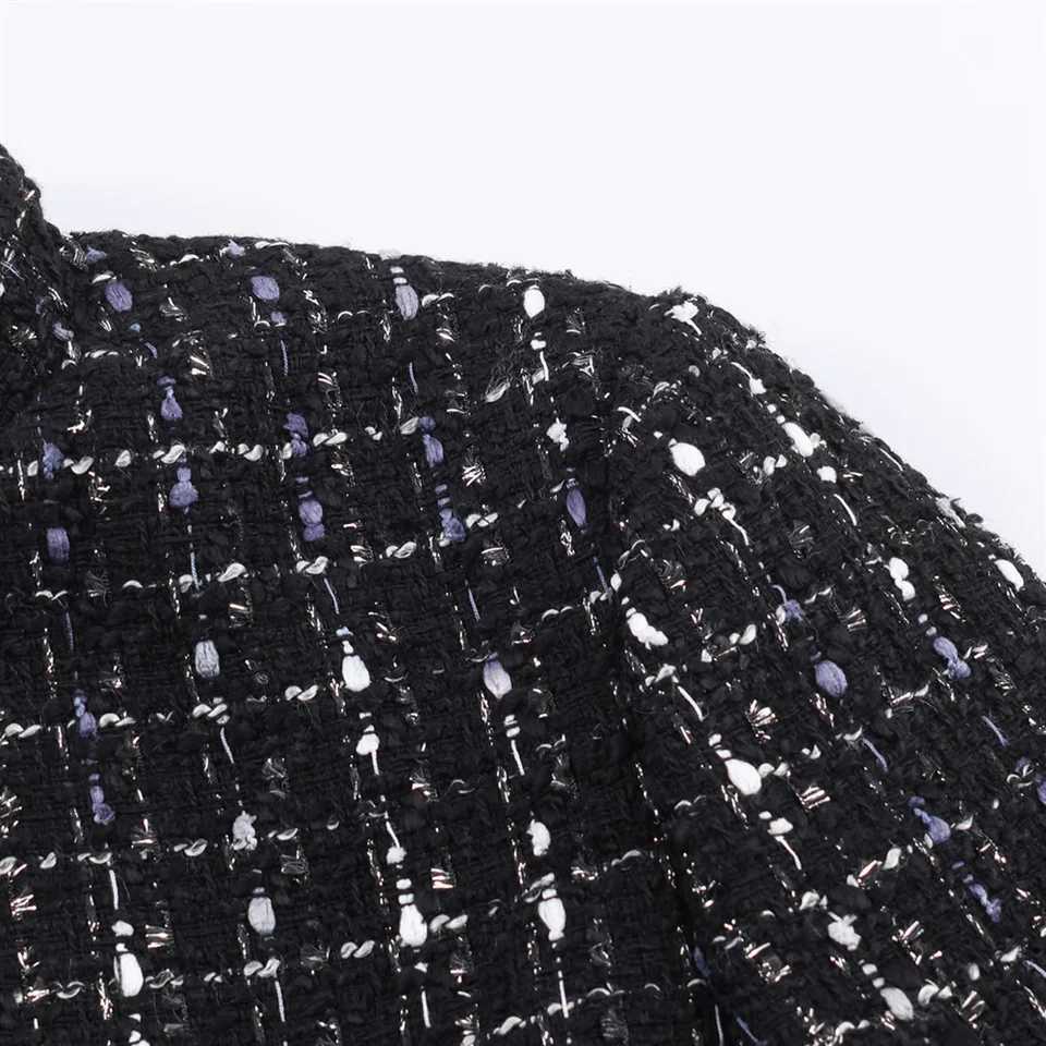 2026 New Womens Fashion Small Fragrant Style Coarse Hemp Metallic Thread Texture Suit Jacket CoatT260328