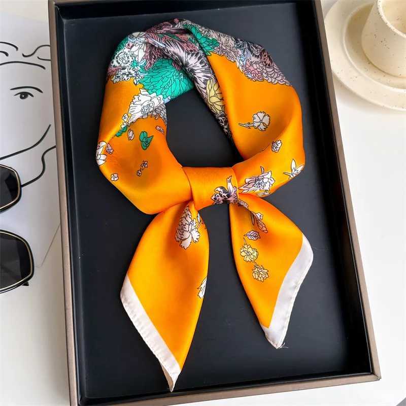 New Spring Fashion 70cm Silk Scarf Women Silk Feeling Shawl Satin Hijab Fashionable Wraps Hair Bands Ribbon Headband Bandann Z260330