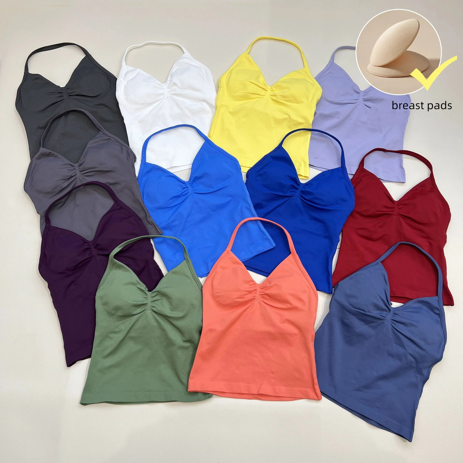 Longline Strappy Gym Top Custom Backless Gym Clothes Women Scrunch Built-in Bra With Removable Cups Yoga Tank Tops 260325