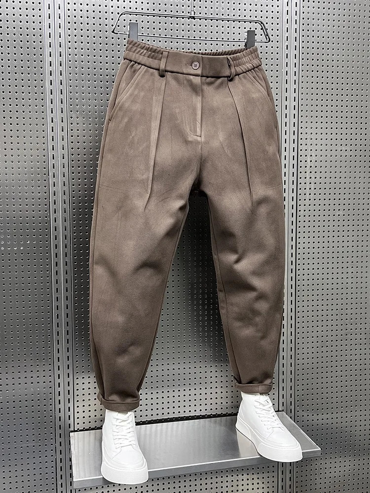 Suit Pants Men Fashion Society Mens Dress Pants Korean Loose Straight Casual Pants Mens Office Formal Trousers Q05 260327