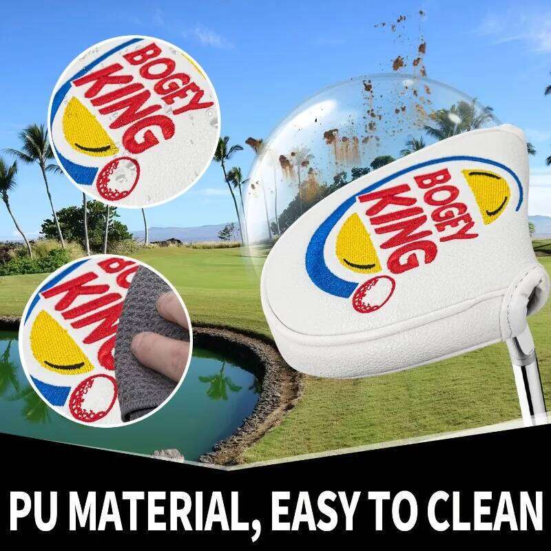 BOGEY KING logo cover, available in white/black, putting golf accessories, magnetic closure, stylish, durable 26Y0330