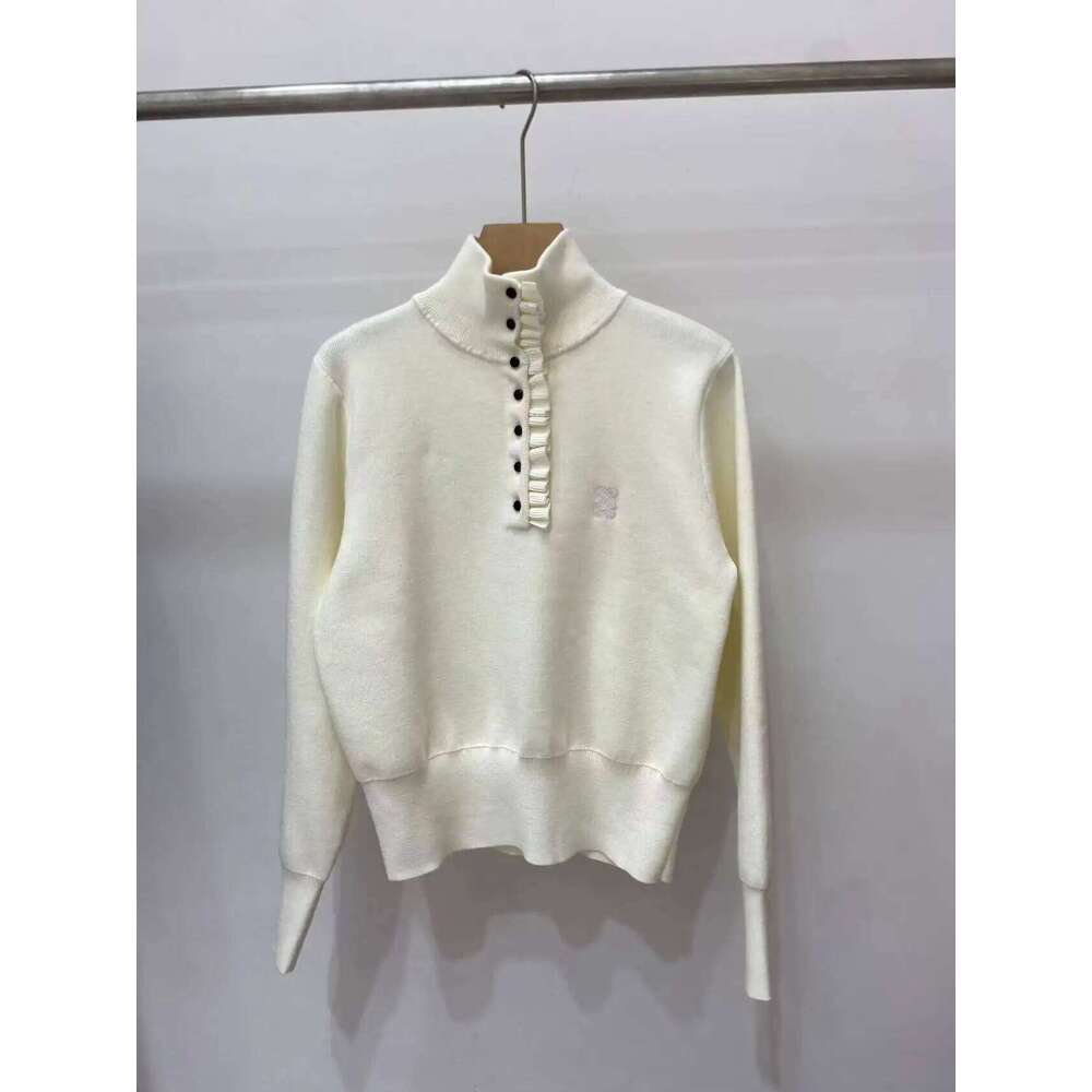 Women Turtleneck Tops Long Sleeve Simple All-Match Ruffles Lady Knitted Sweater Autumn Knitwear Mdng260330
