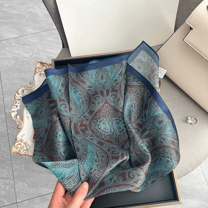 Luxury Brand Paisley Houndstooth Printed Square Scarf Soft Satin Thin Smooth Neck Scarf Sunscreen scarf For Wen Wrap X260328