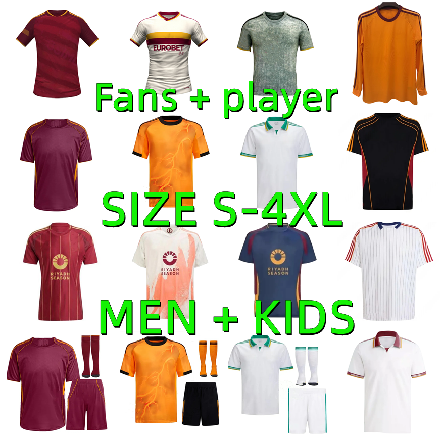 2026 2027 PELLEGRINI Dovbyk Roma SOCCER JERSEYS 25 26 27 EISHAARAWY DYBALA Soule CRISTANTE KONE PISILLI MANCINI Footb Shirt maillots de foot Men kids Player version