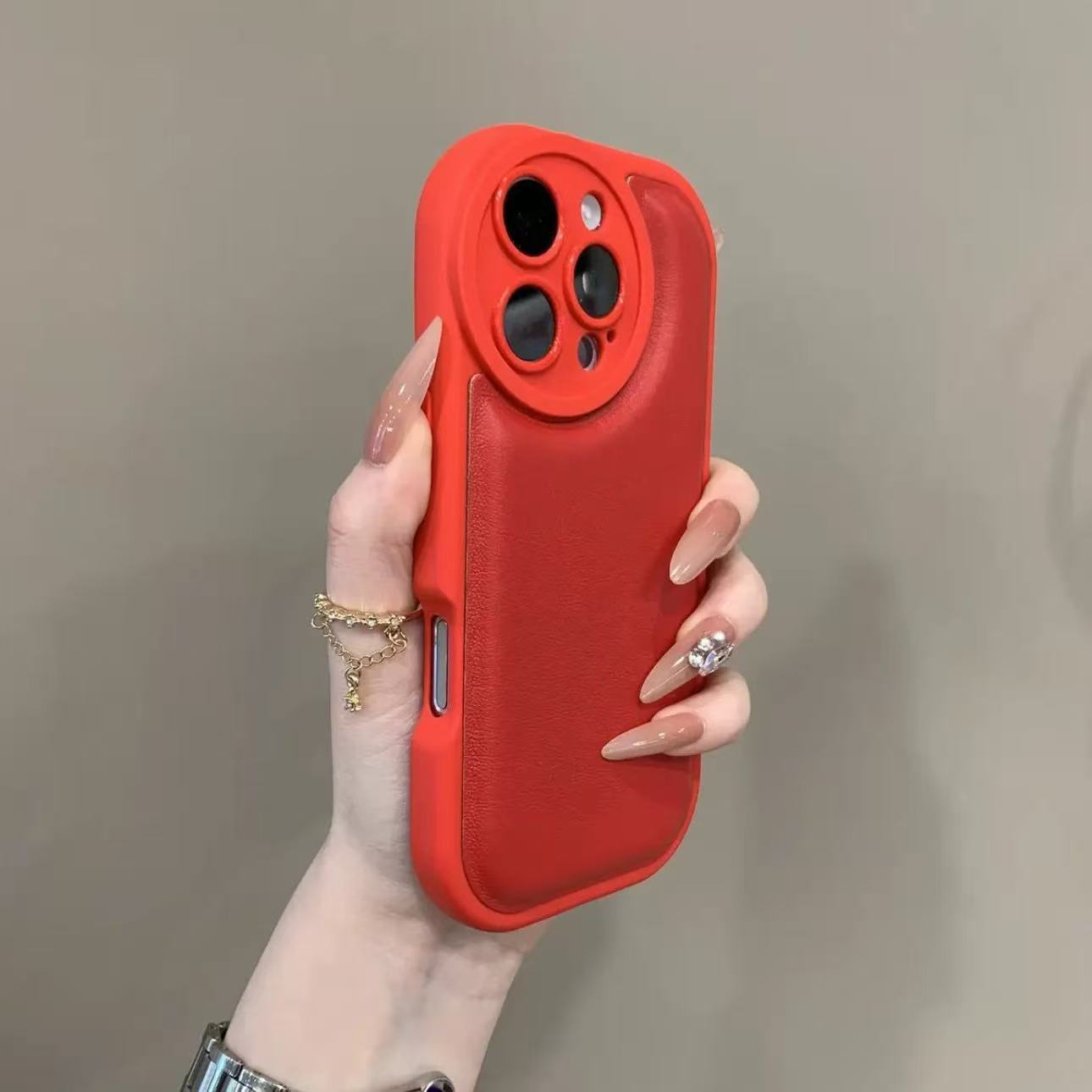 INS Luxury Air Cushion Leather Full Case For iPhone