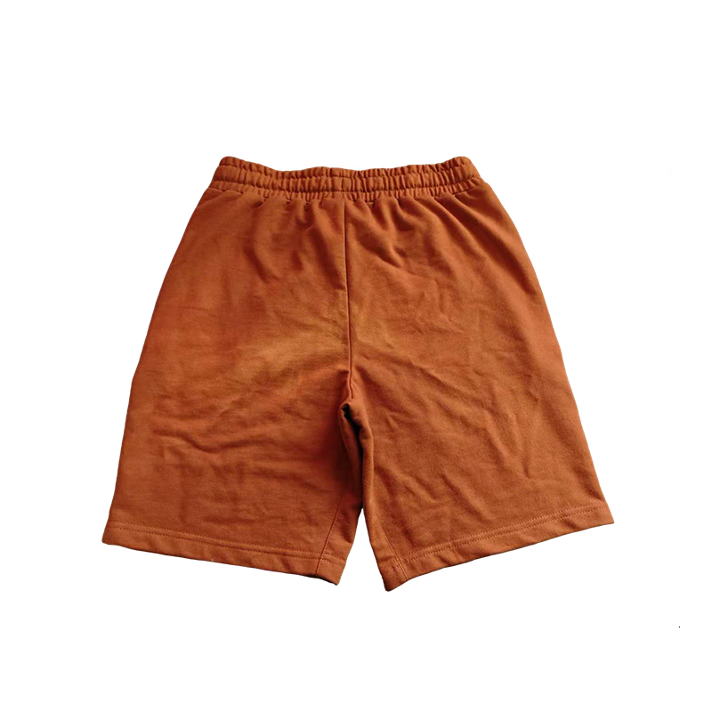 Kids Solid Orange Casual Shorts, Soft Elastic Waist Drawstring Summer Beach Shorts