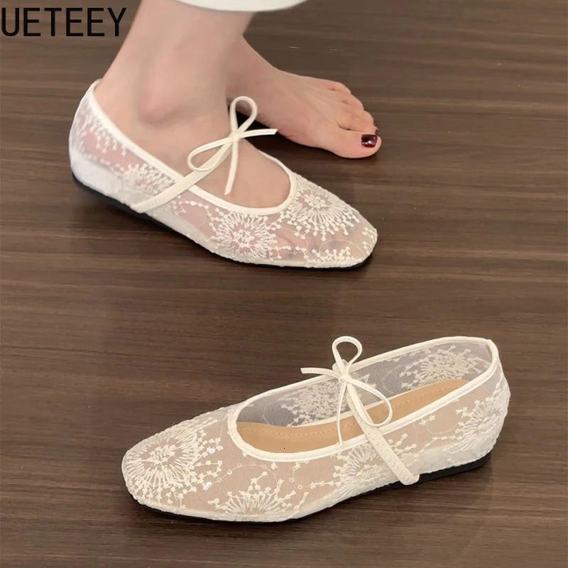 Breathable Women Mary Jane Flats Shoes Fashion Butterfly-knot Shoes Laides Soft Sole Comfort Street Style Shoes 260323