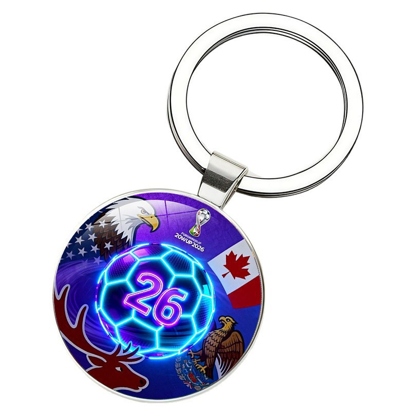classic 2026 World Cup Golden Ball Keychain, Soccer Commemorative Pendant, Football Souvenir Gift free shipping