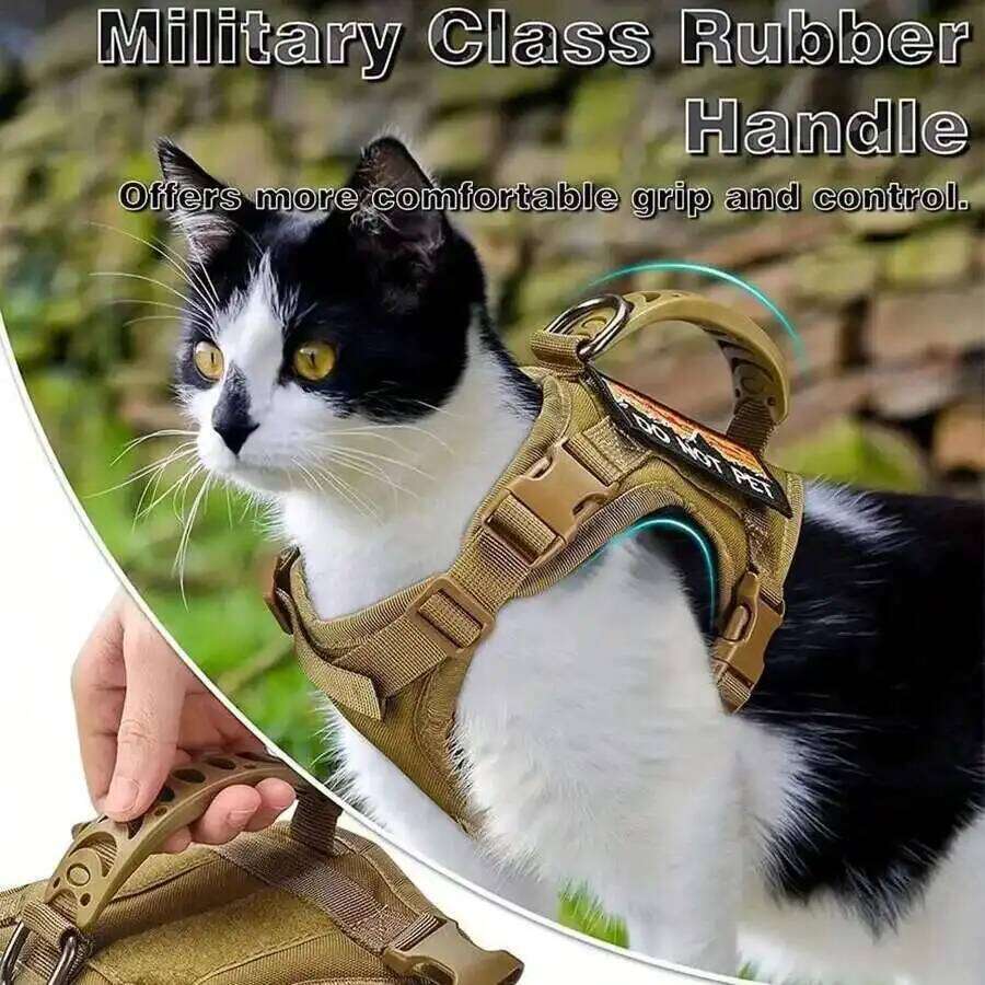 Outdoor Tactical Walking Escape Proof Adjustable Waterproof Pet Harness Soft Mesh Vest For Large Cat Small Dog