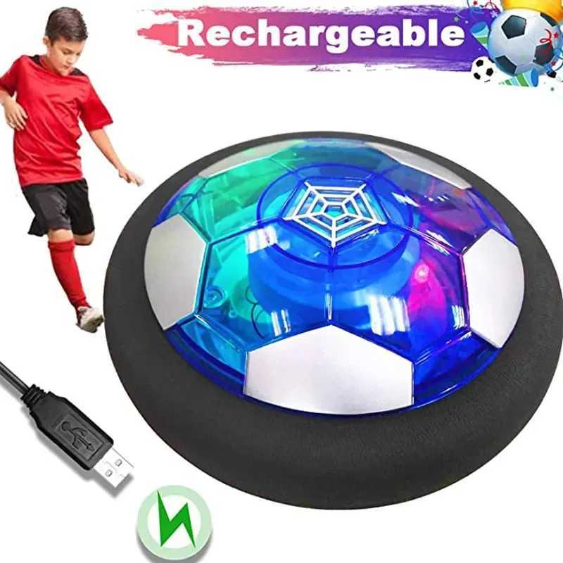 Electric Soccer Ball Hover Soccer Ball LED Light Projector Suspended Football Toys Gliding Air Cushion Floating Foam Kids GiftsT260330