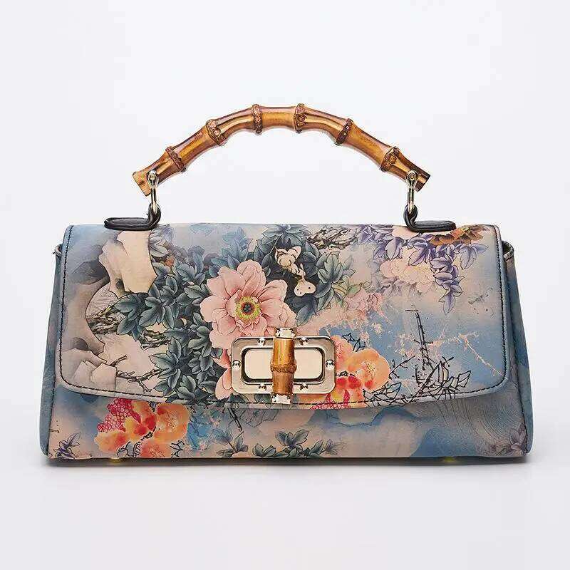 Chinese Embroidery Johnature Cheongsam Leather Handbag 2026 New Vintage Print Women Bag Handmade Elegan Ladies Shoulder & Crossbody Bags