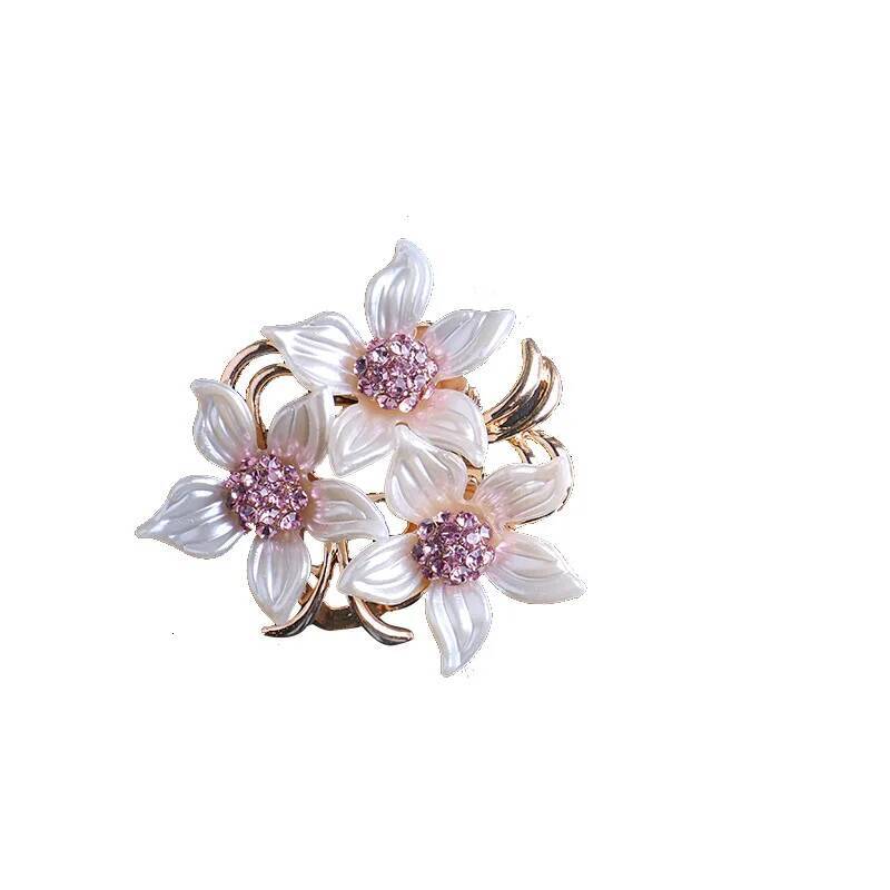 European and American high-end exquisite brooch camellia silk dual-purpose scarf buckle flower clothes accessories