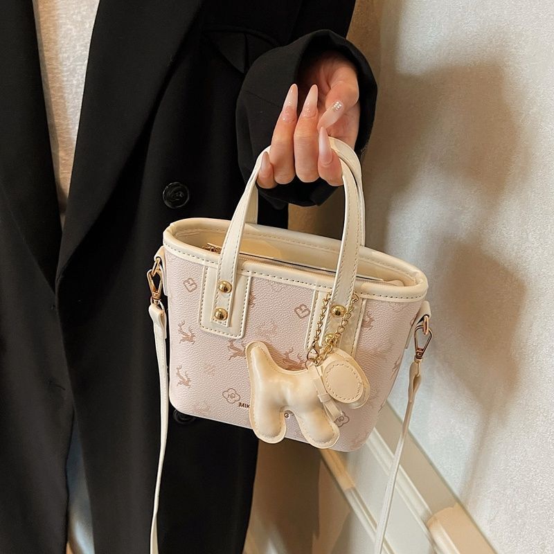 2025 Autumn Winter Super Popular Versatile Niche Basket Handbag New High-end Printed Crossbody Bucket Bag
