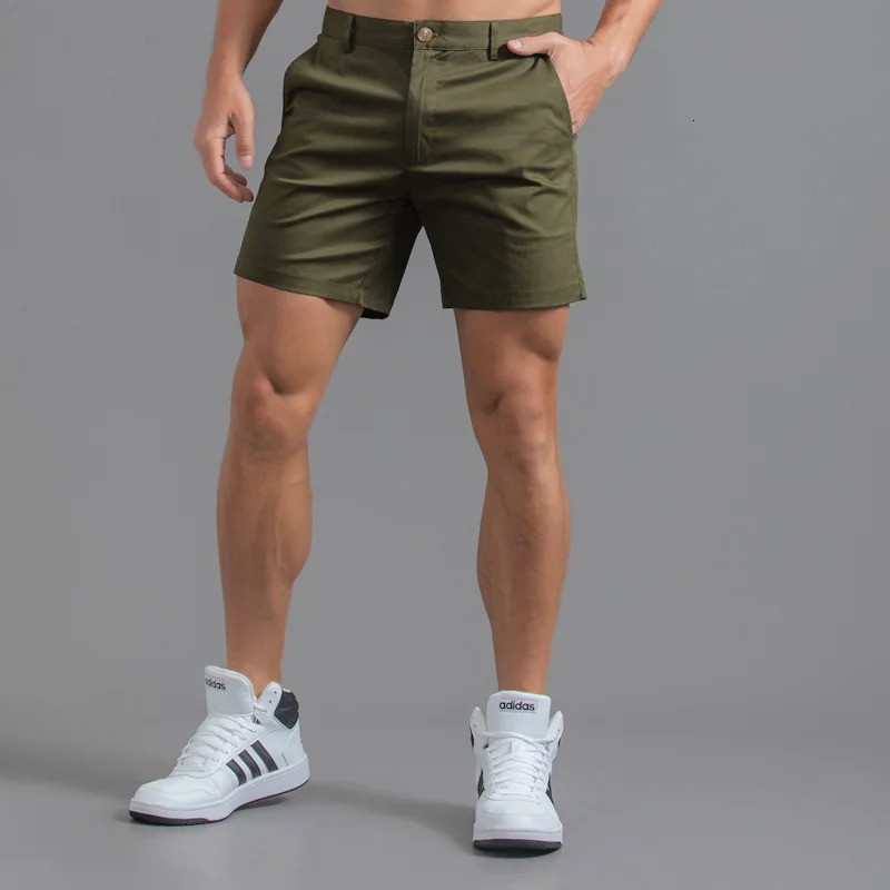 Mens Casual Shorts 2026 Summer Slim Fit Sexy Golf Shorts Solid Color Pure Cotton Waterproof Wear-Resistant Cargo Shorts Male 260327