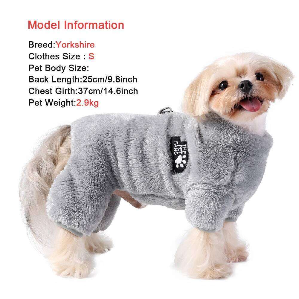 Soft Jacket Coat Pet Jumpsuit For Small Medium Dogs Cats Autumn Winter Warm Flush Dog Clothes Chihuahua Yorkshire Overalls