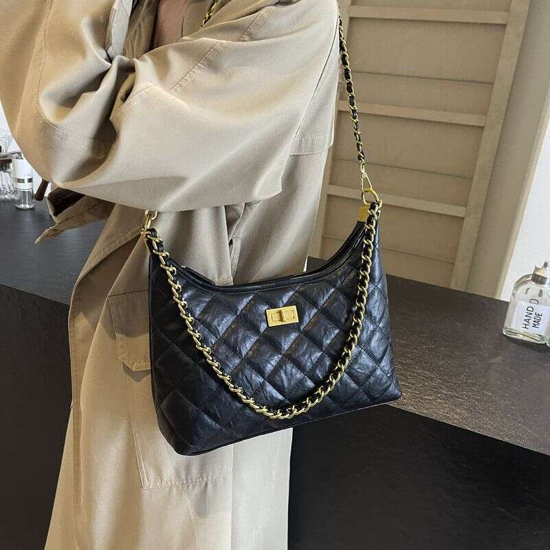 Quilted Small Style Chain Tote For Women New Commuter Versatile Underarm Single Shoulder Crossbody Bag Liksusie