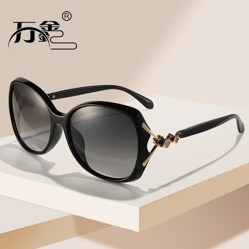 Luxury Brand Designer Sunglasses Women's Summer Sun Protection Sunglasses, Four-Leaf Clover With Diamonds, Polarized Sunglasses, New High-End Sty