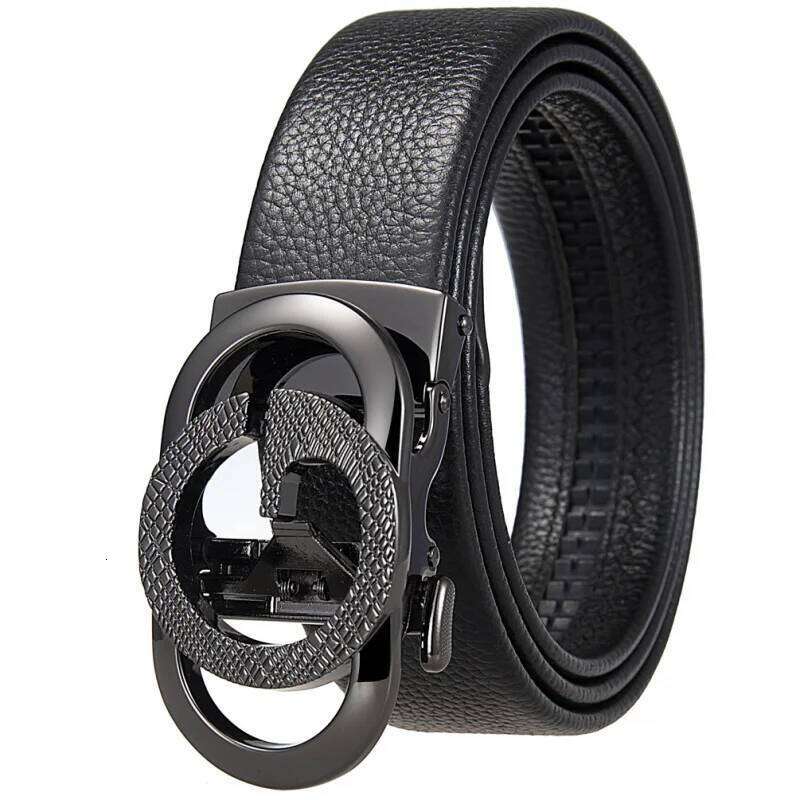 Men's Leather With Automatic Metal Buckle, High-Quality Luxury Belt For Men, Famous Brand, Wristband Chunjinqiuli
