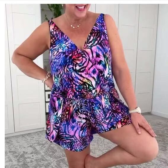 Free Shipping High Value European and American cross-border 2026 summer independent station one-piece Amazon fashion printed plus-size slimming swimsu