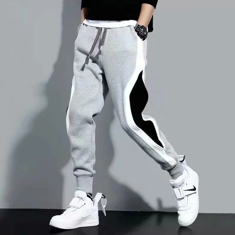 Mens Sports Pants Spring Autumn Male Loose Fitting Leggings Patchwork Running Training Casual Pants Fashion Outfit Trousers 260330