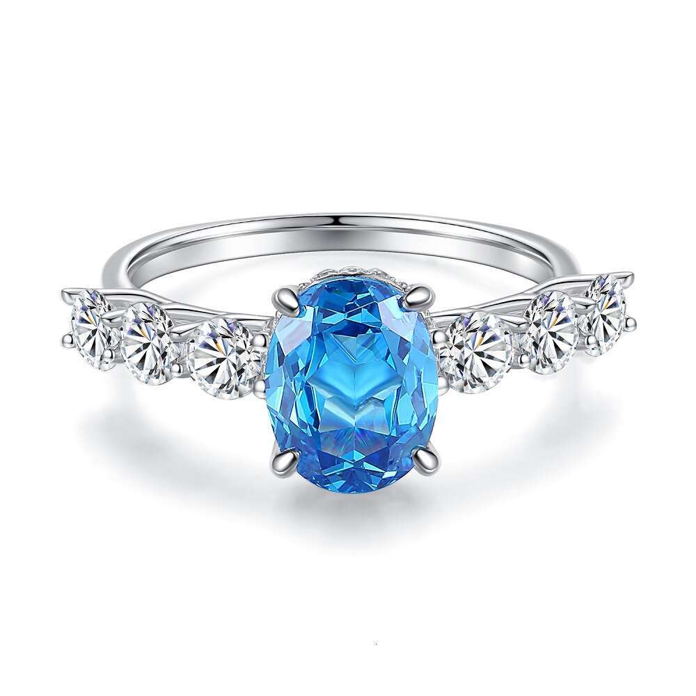 Ring Exquisite Flower Shaped Luxury Zircon Ring Pure Silver Emerald Ring For Women High Carbon Diamond Radiant Ice Cut Zircon Wood Color Style Luxury 