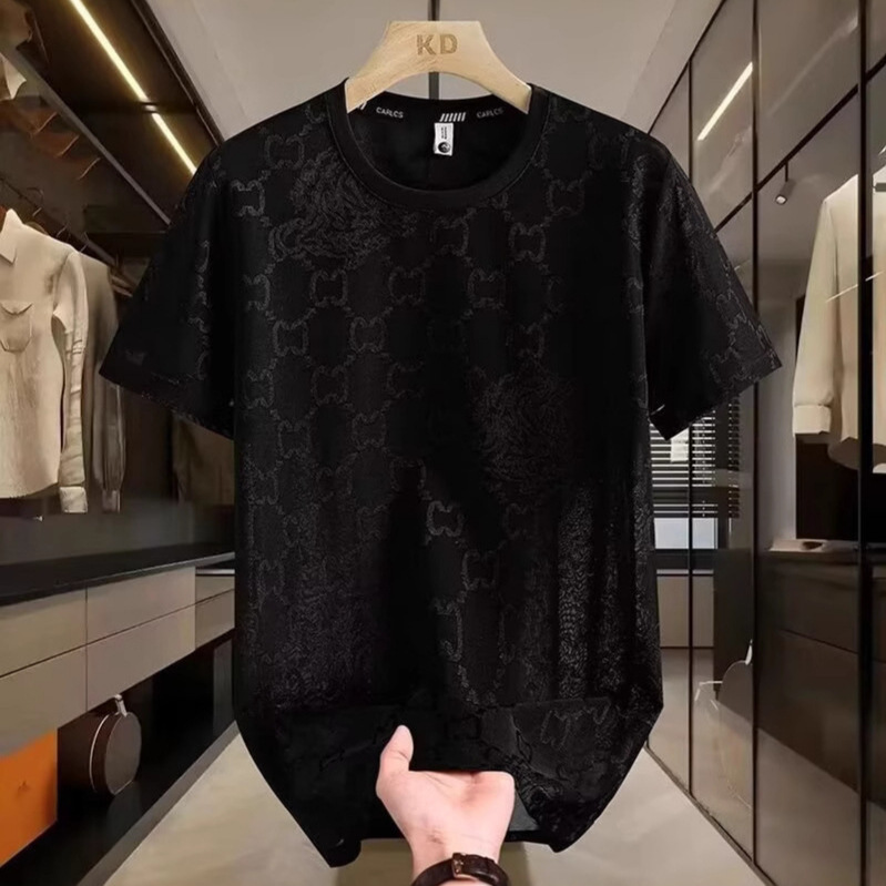 Cool Feeling Short-sleeved T-shirt Fashionable Men's Clothing Summer Lightweight Ice Silk Top For 2026 Designer Short-sleeved Shirt High-end Luxu