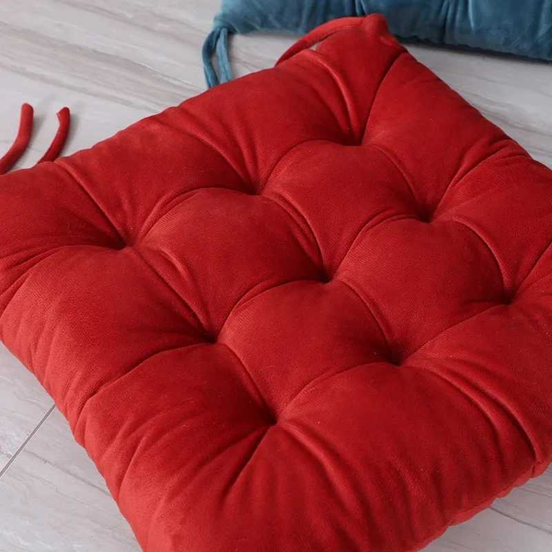 Solid Color Home Dining Chair Seat Cushion Thicken Crystal Velvet Seat Cushion Student Stools/Office Mats Square Floor Seat Mat H260330 - view 4