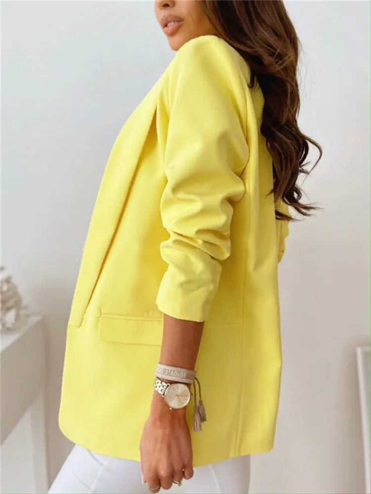 Autumn Europe and the United States cross-border new pure-color small long-sleeved jacketT260328