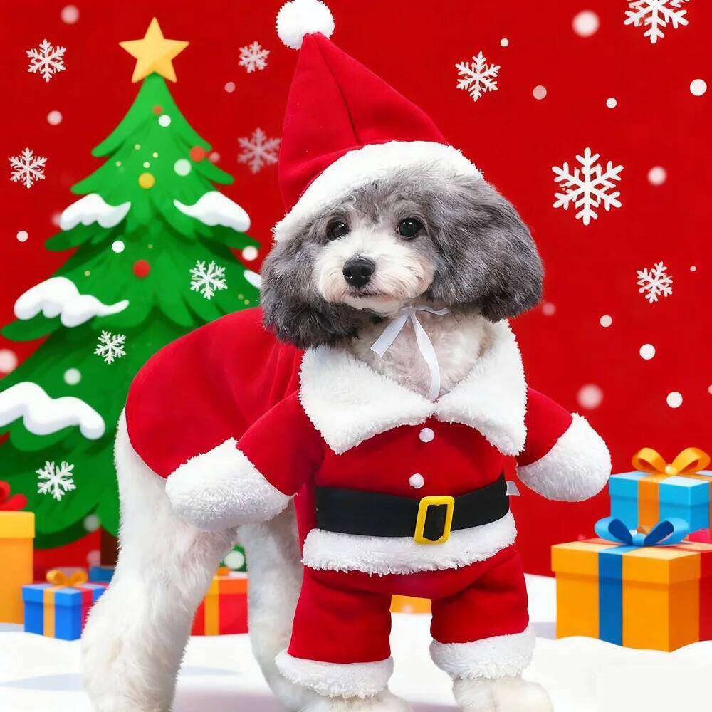 Pet Dog Cosplay Costume For Small Medium Dogs Christmas Santa Claus Puppy Outfits Cute Cat Clothing Chihuahua Bulldog Jacket