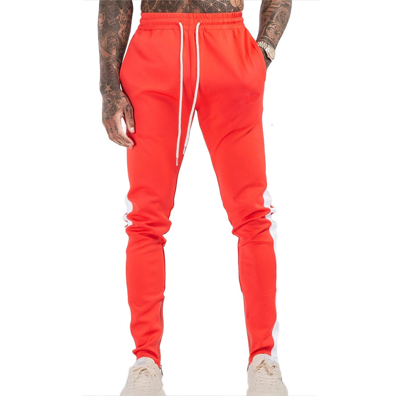 Trendy American-style summer mens color-blocked sports pants loose-fitting casual pants with logo