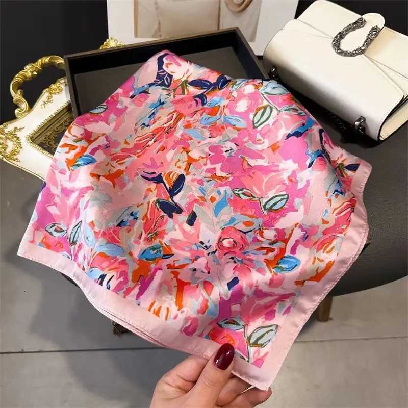 Fashion Wens Scarf Premium Imitation Silk Colorf Floral Print Lightweight Neck Scarf for Work Casual Outfits X260328
