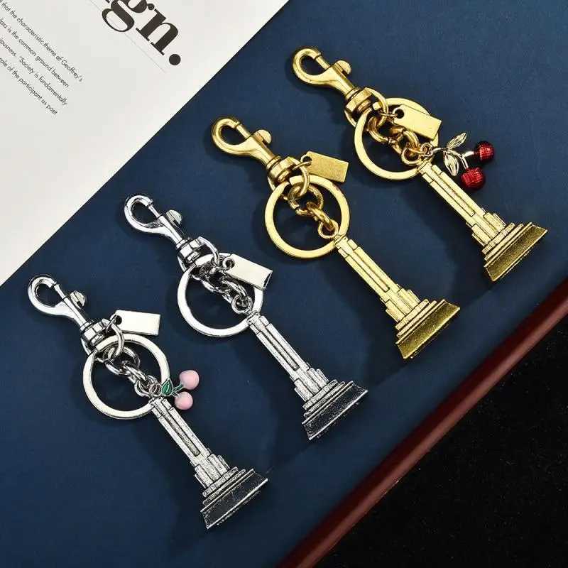 Fashionable Fruits Construction Tower Car Keychain For Women Girls High-end Backpack Decoration Exquisite Accessories Gifts Z260330