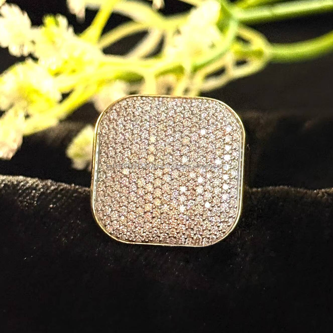 Round Brilliant Cut Moissanite Diamond Hip Hop Engagement Ring 925 Sterling Silver Platinum Plated Iced Out Mens Custom Jewelry