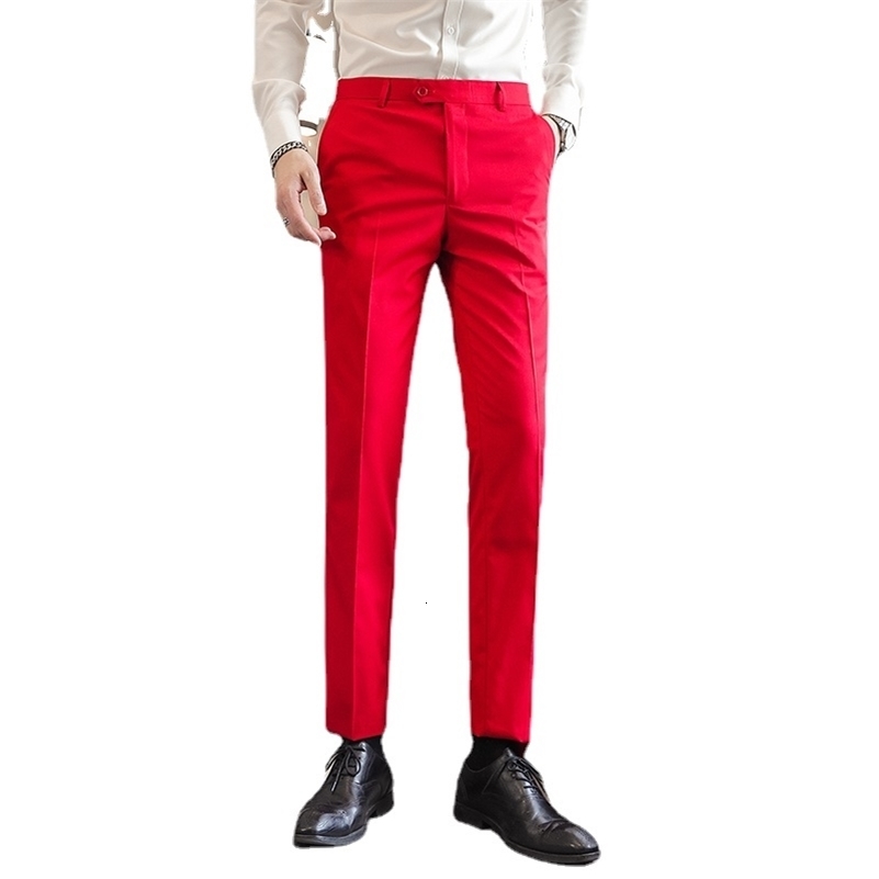 2026 Men Blue Suit Pants Formal Slim Dress Trousers Red Green Black White Pantalones Hombre Asian Size Man SlacksM-5XL 6XL 260327