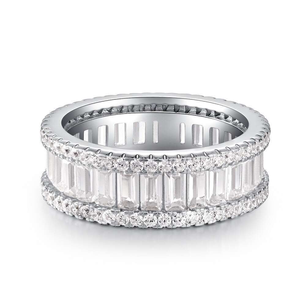 Ring Luxury Jewelry Exquisite Flower Shaped Adjustable Zircon Ring For Women High Carbon Diamond Radiant Ice Cut Zircon Wood Color Style Pure Silver E