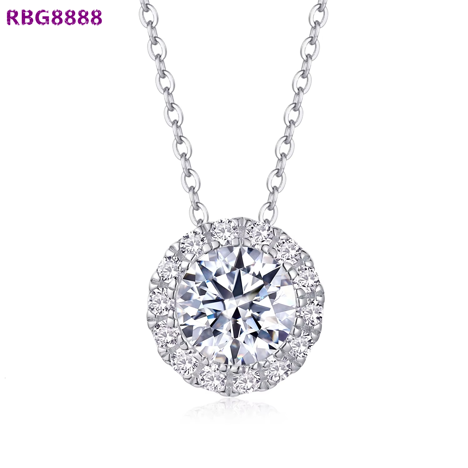 Luxury 925 Sterling Silver Jewelry VVS Moissanite Iced Out Pendant Necklace