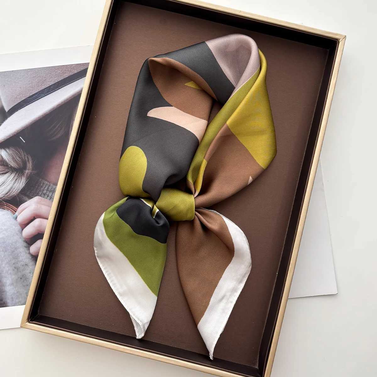 Square Scarf Silk Imitation Floral Print Neckerchief Bandana Lady Shawl Scarves Wrap Head Hair Band Ties 2026 Women Z260330