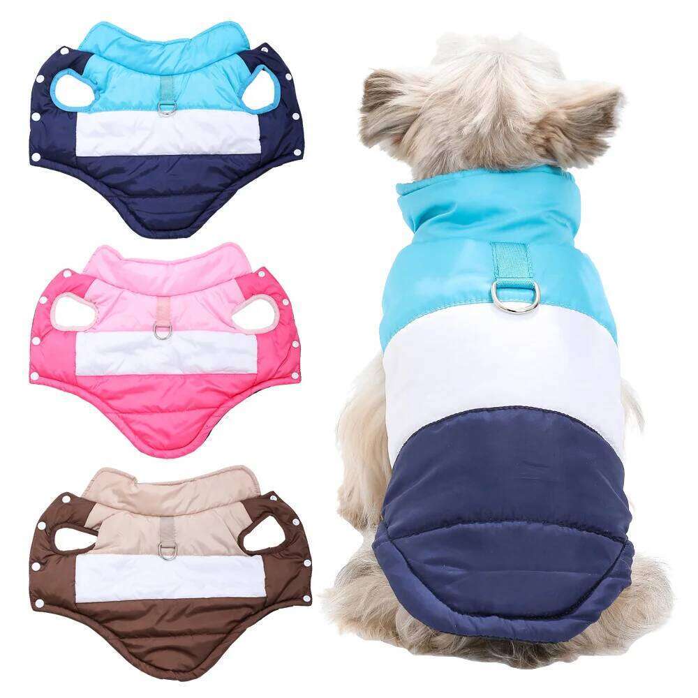 Jacket Coat Pet Dog Clothes For Small Medium Dogs Cats Winter Windproof Puppy Clothing with D-ring Cat Costume Pug Yorkshire